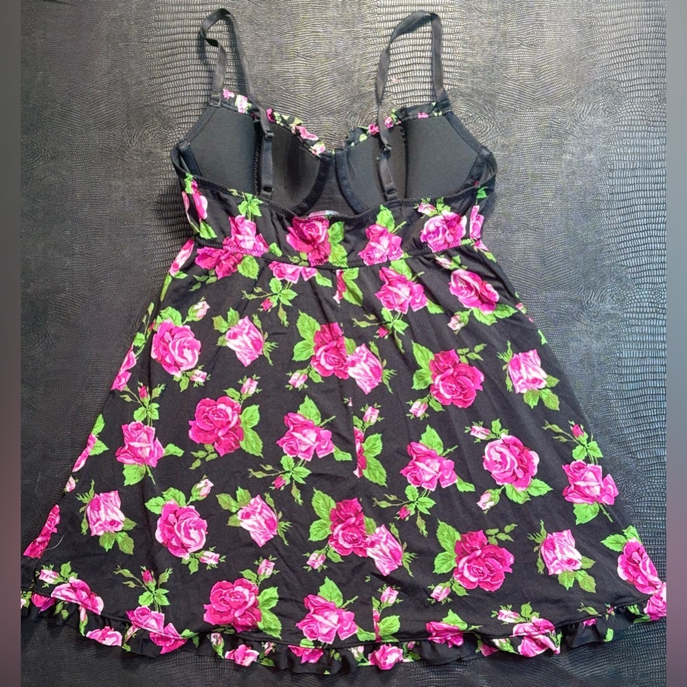 Smart & Sexy Black and Pink Floral Sleepwear Size 36C - Picture 4 of 4